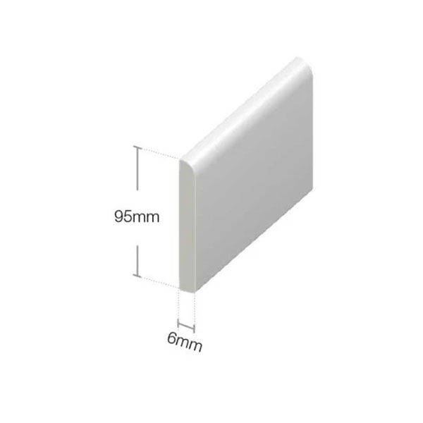 95mm UPVC Skirting Board Architrave Trim Flat Design 