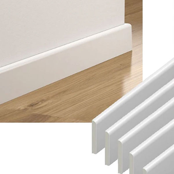 95mm UPVC Skirting Board Architrave Trim Flat Design 