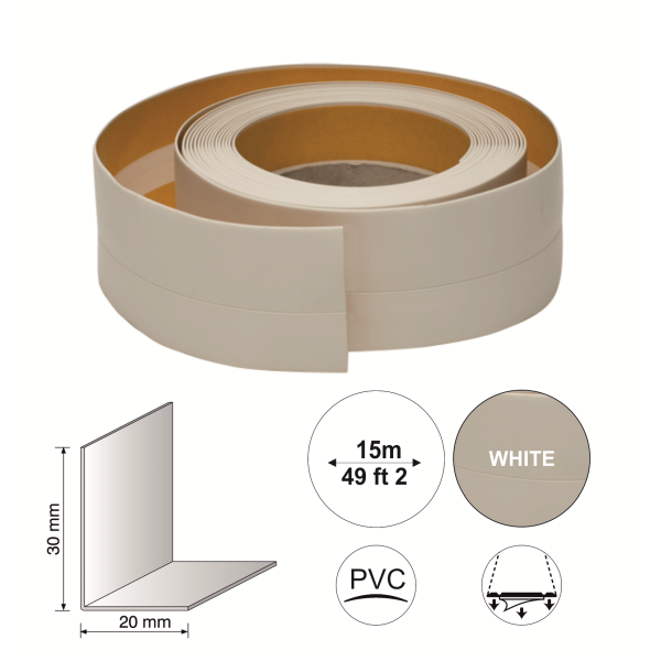 Self Adhesive Flexible PVC Skirting Board 15m Long